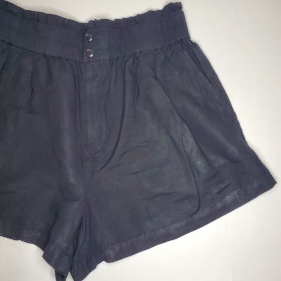 Madewell Linen-Blend Pull-On Paperbag Shorts Size M - Picture 4 of 12